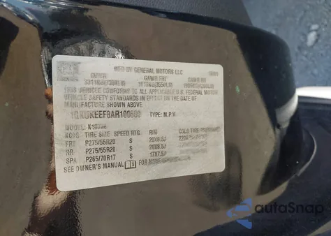 2010 GMC Yukon Denali z USA, uszkodzony, nr VIN 1GKUKEEF8AR100600